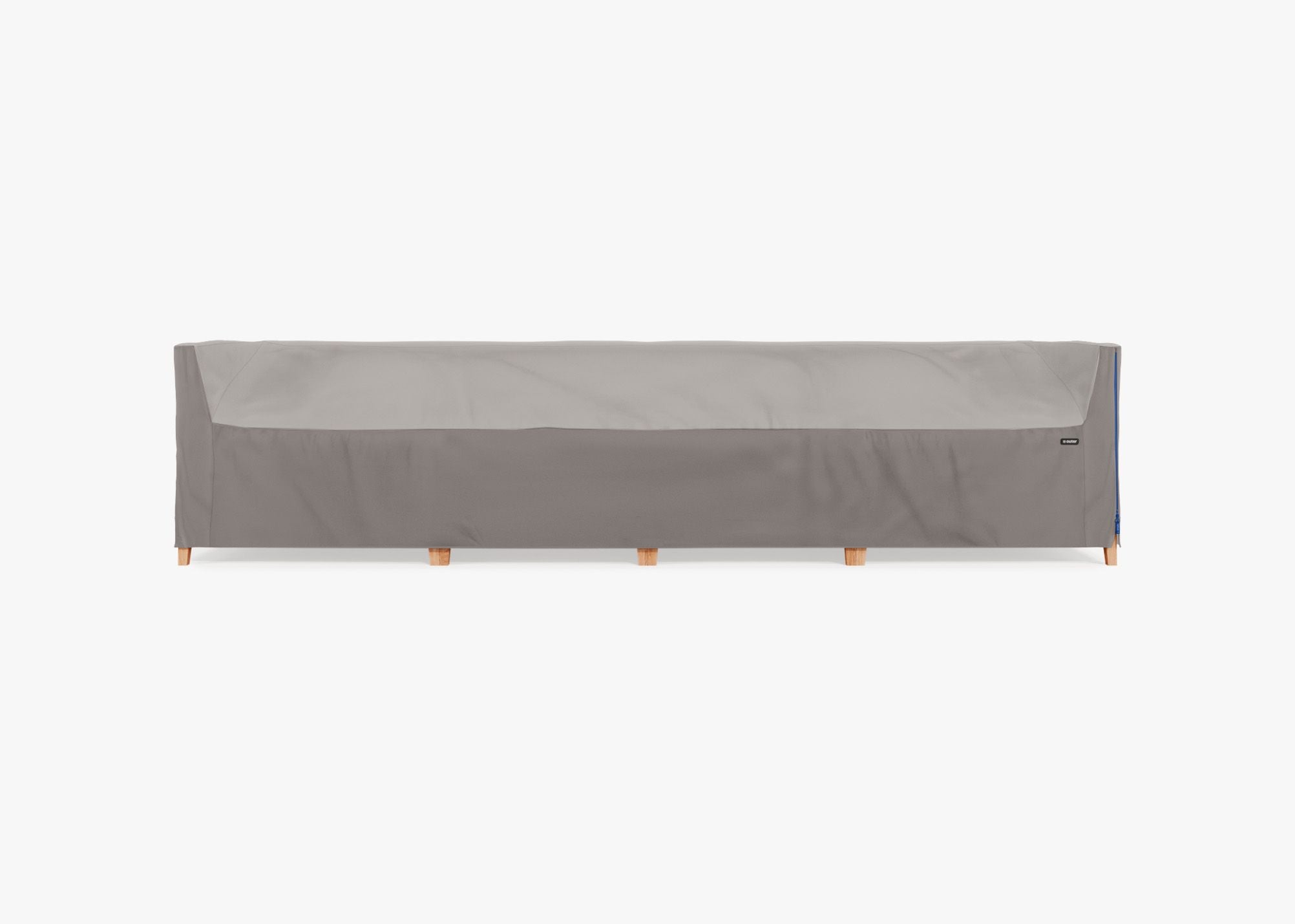 Cover for Teak Sofa - 4 Seat, front. Custom fit weather protection for your Outer outdoor furniture. #title_default title