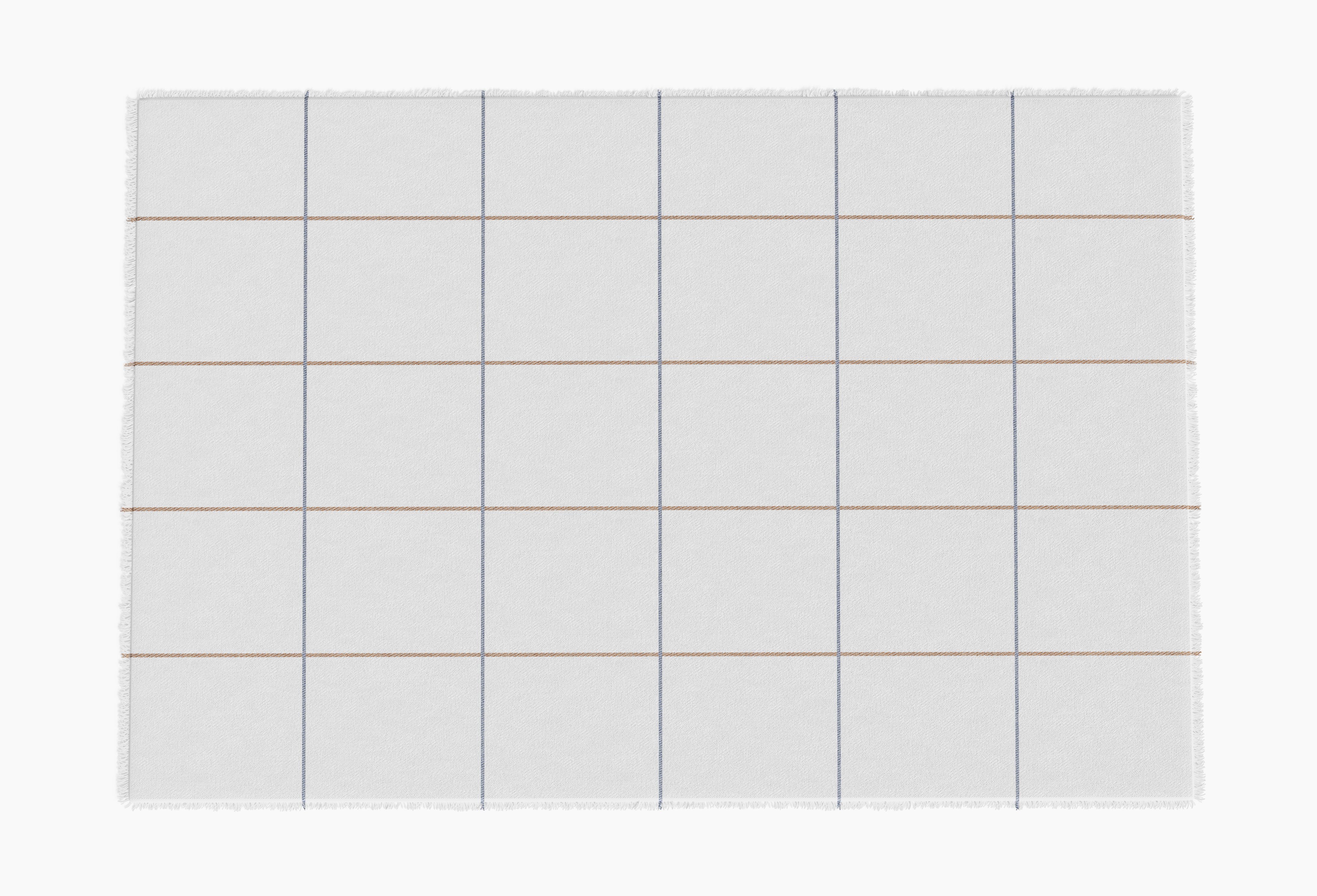 Outdoor Bug Shield Throw Blanket - Swan White Windowpane Plaid #color_Swan White Windowpane Plaid