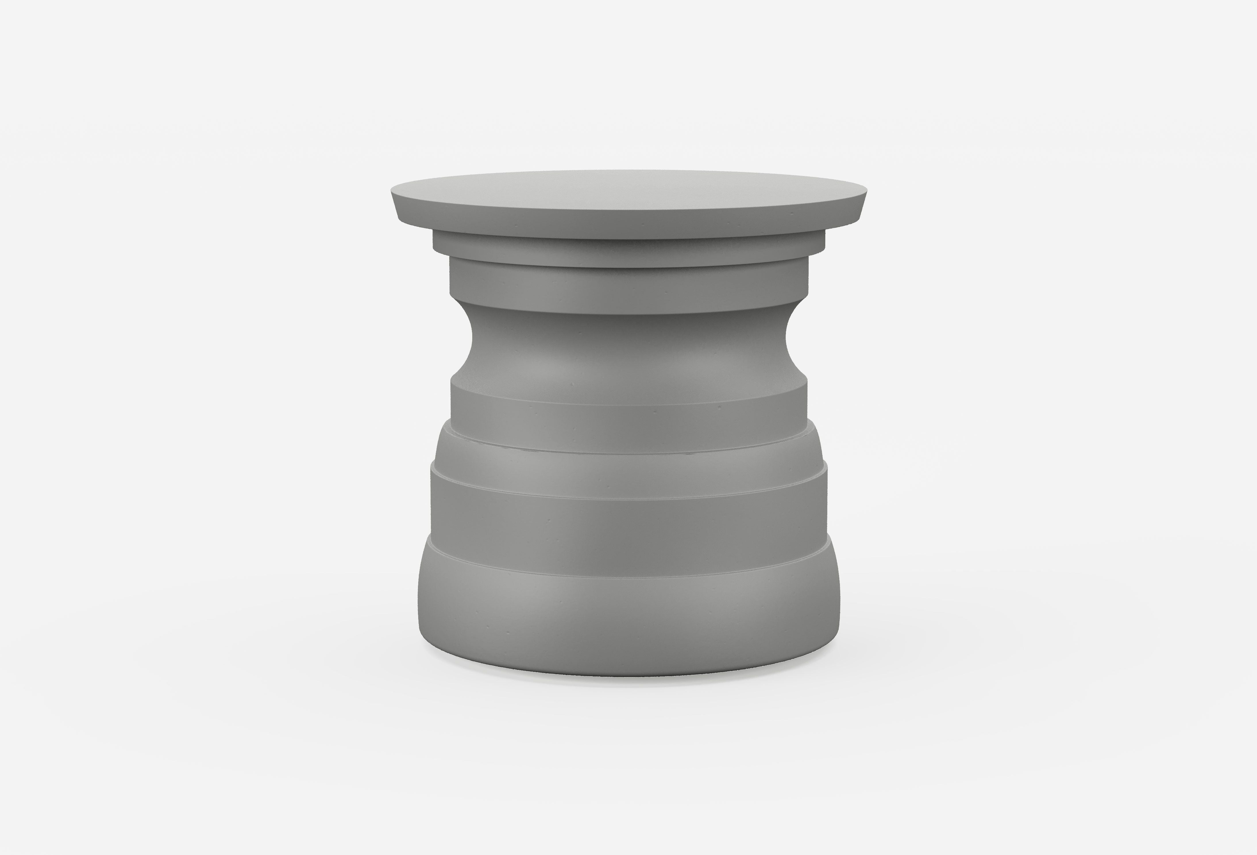 Concrete Outdoor Side Table - Tiered #table color_gray