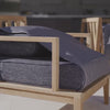 Outer outdoor furniture video showing the patented OuterShell integrated cover protecting cushions from rain, pollen, and dust with a waterproof, UV-resistant, easy-roll design.