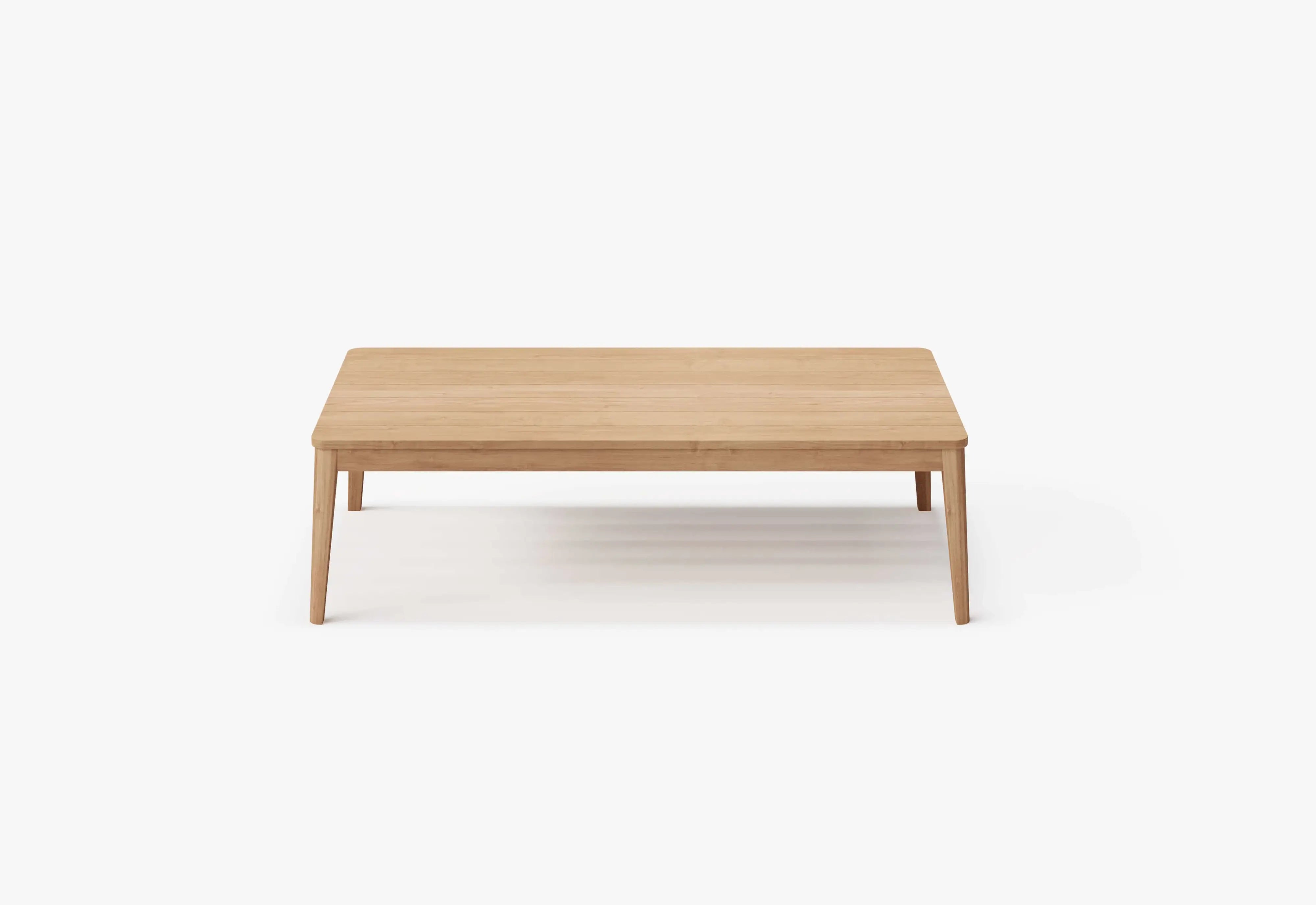 Outer outdoor coffee table in natural wood with clean modern design