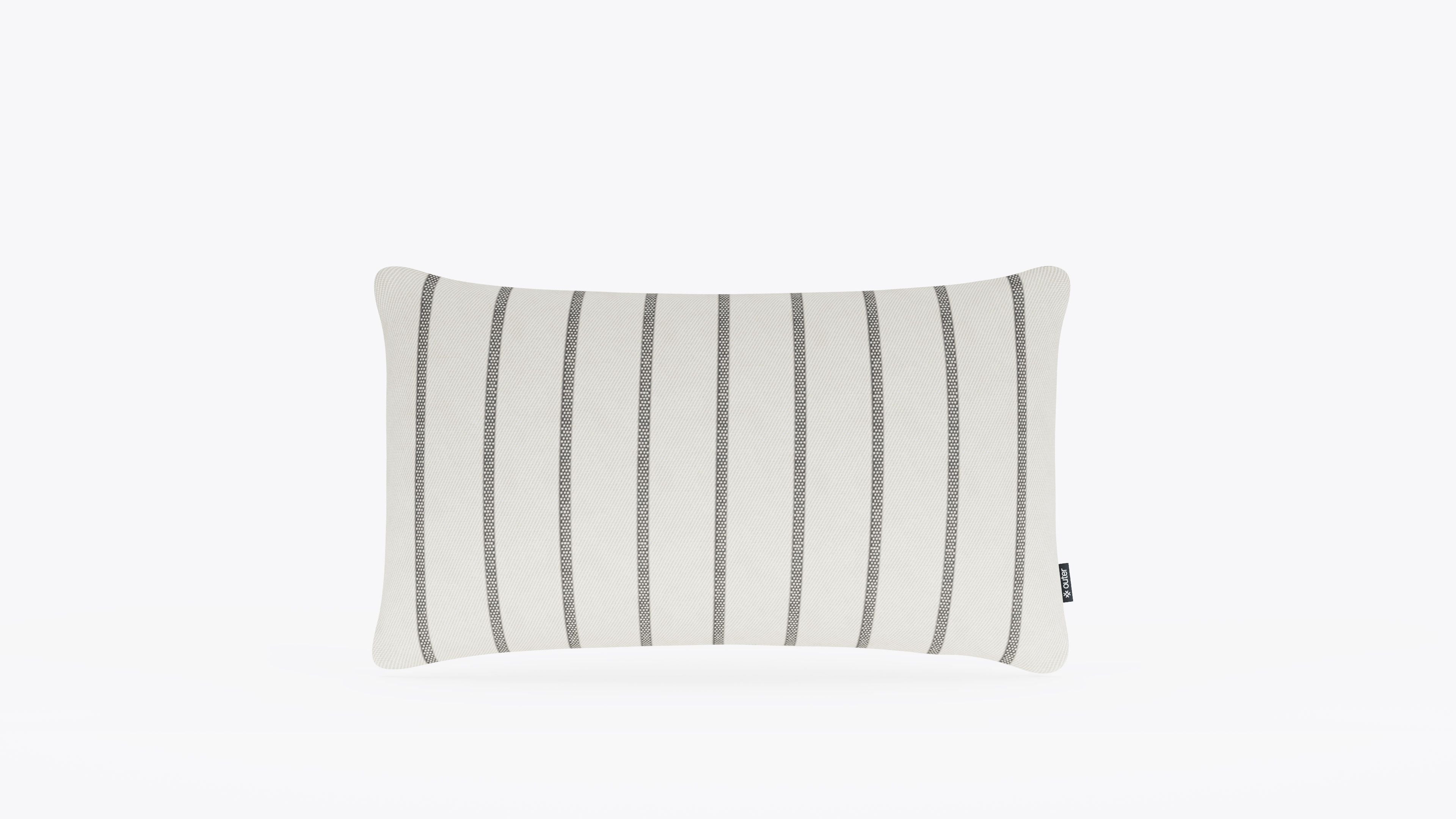 OuterWeave Outdoor Throw Pillow - 12 x 20 #color_palisades gray stripe