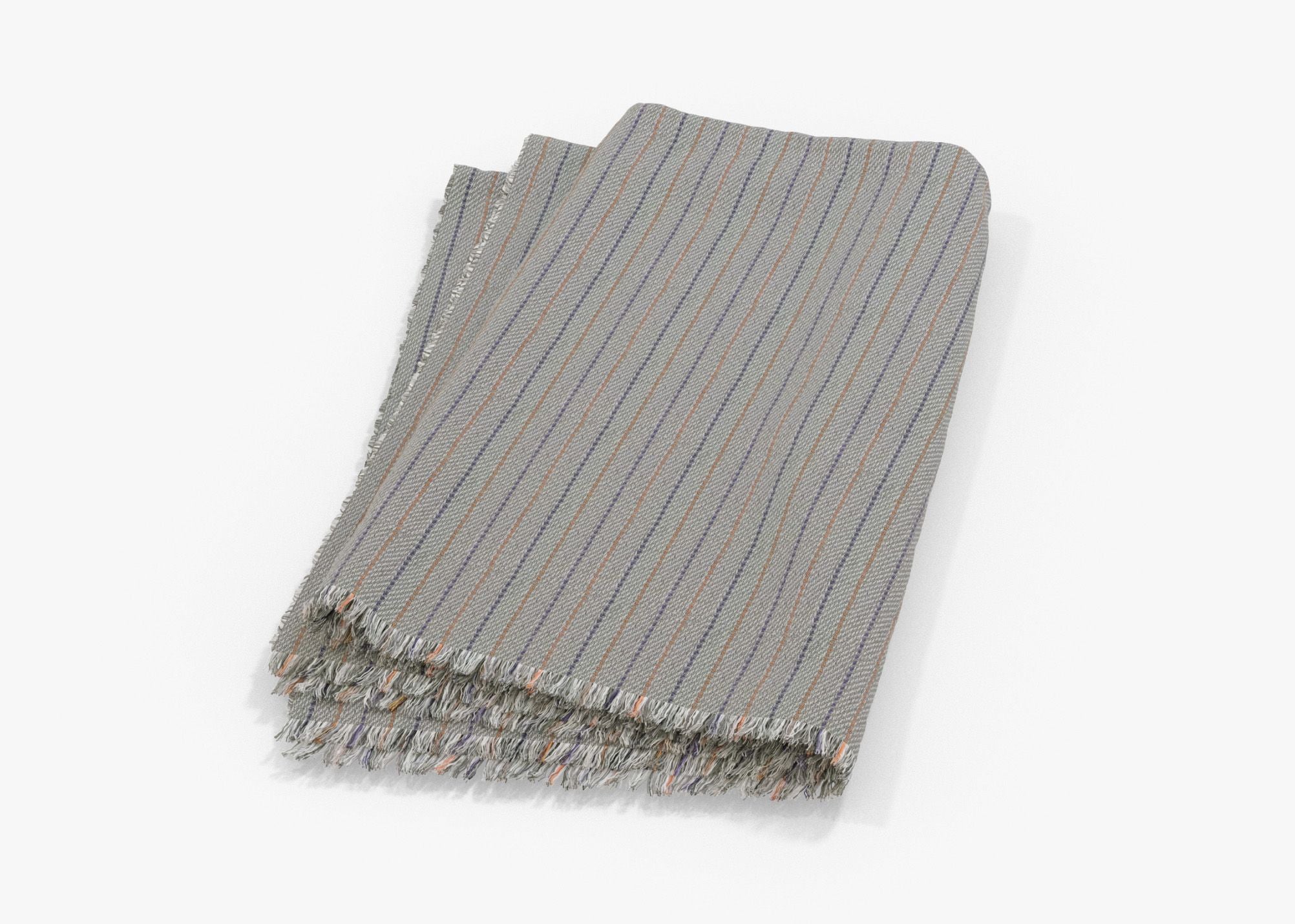 Outdoor throw blanket in Pinstripe pattern, shown folded and flat. #color_Pinstripe